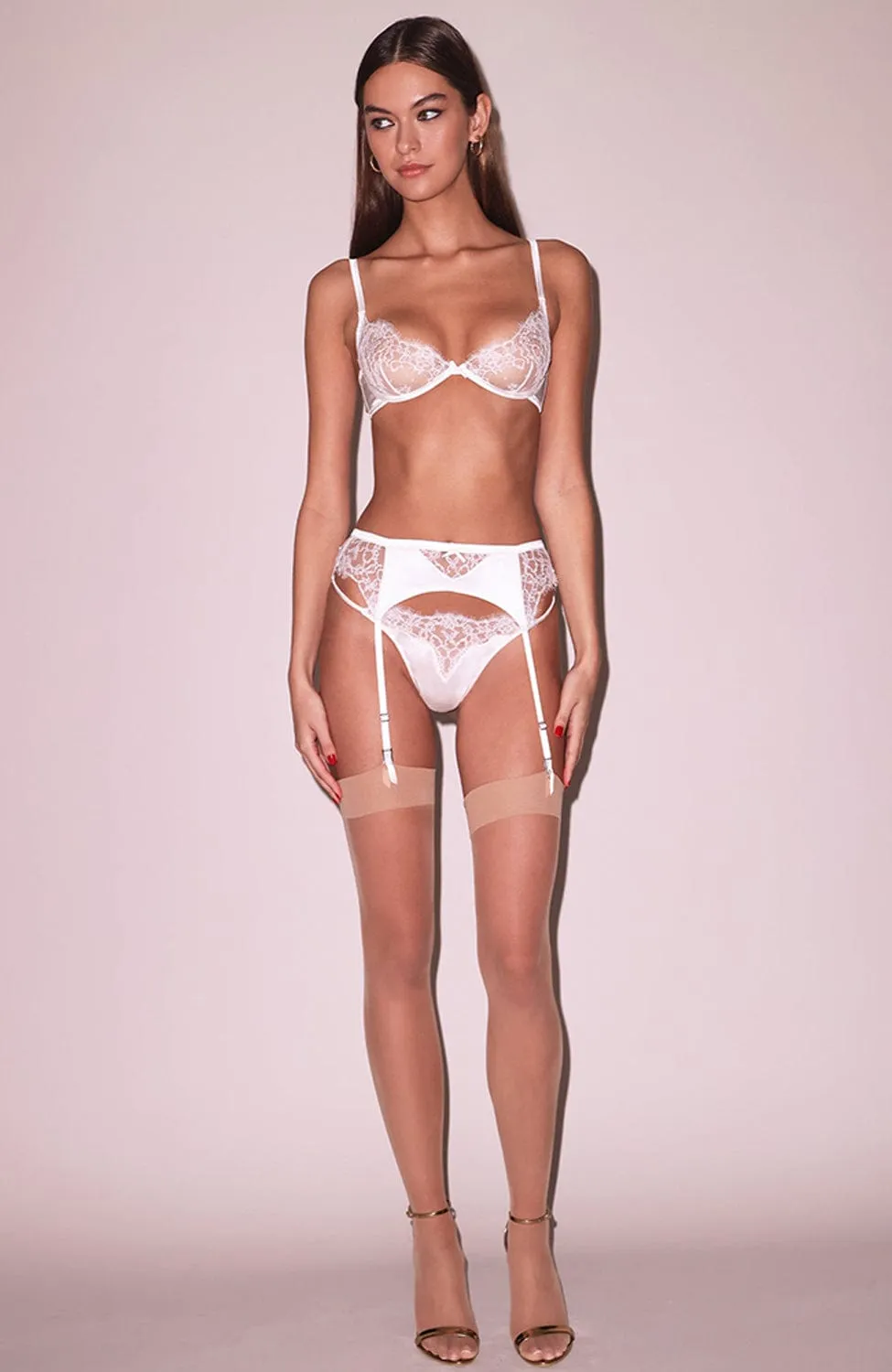 Beaded Iris Lace Unlined Demi Bra