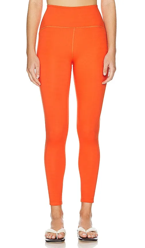 Beyond Yoga Powerbeyond Strive High Waisted Midi Legging in Burnt Orange
