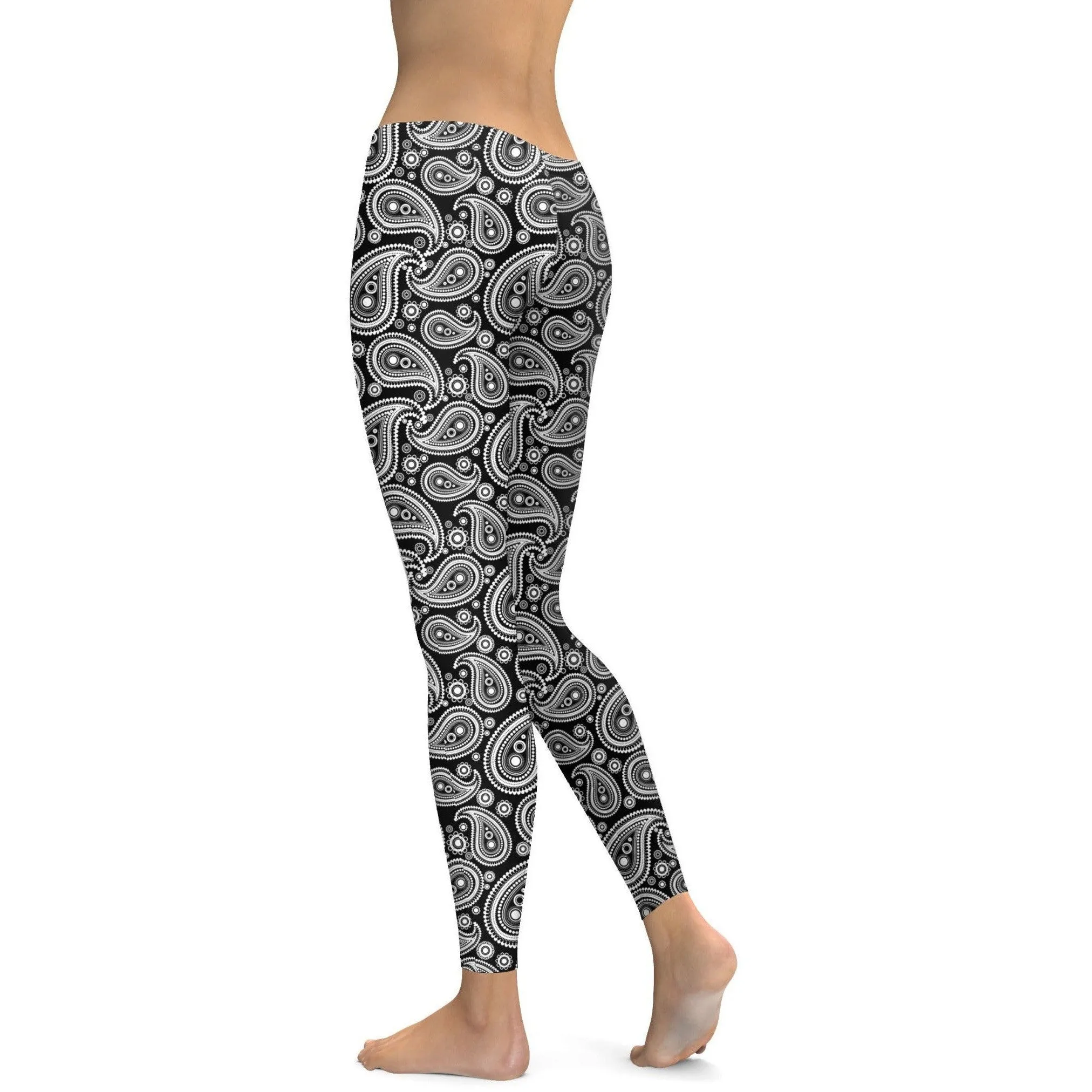 Black & White Paisley Leggings
