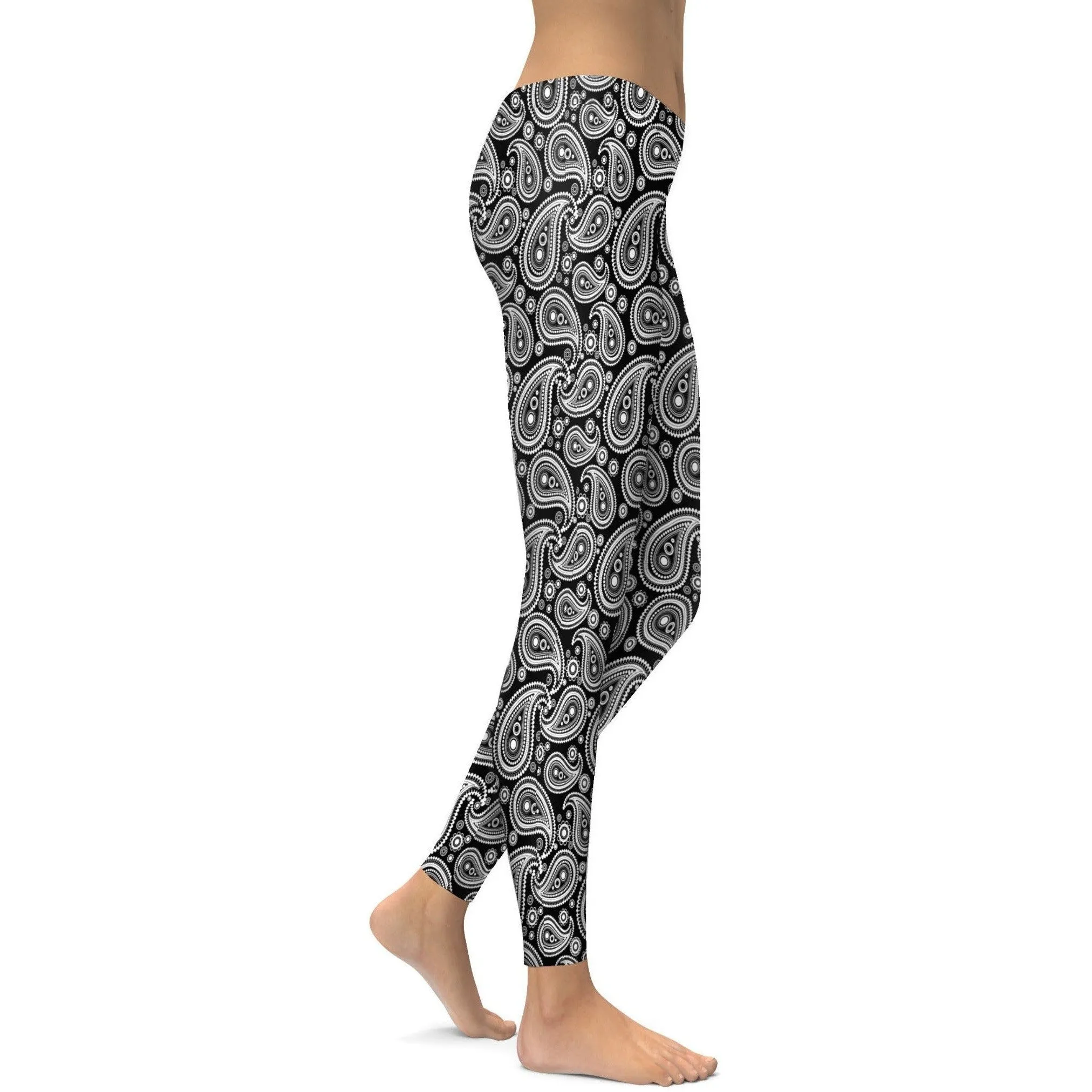 Black & White Paisley Leggings