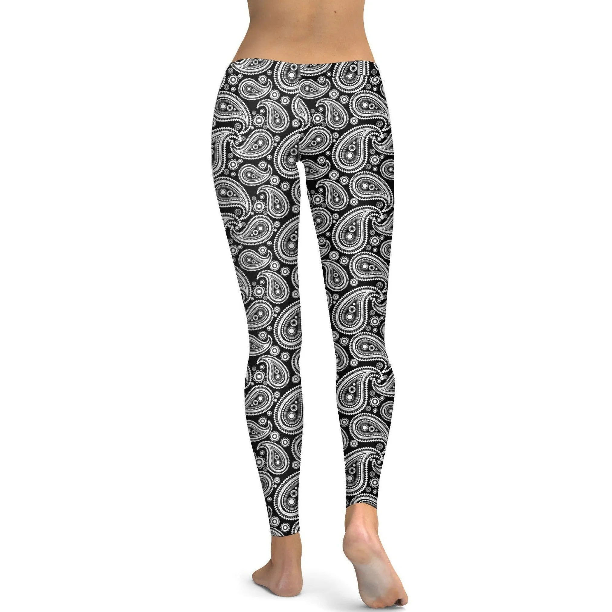 Black & White Paisley Leggings