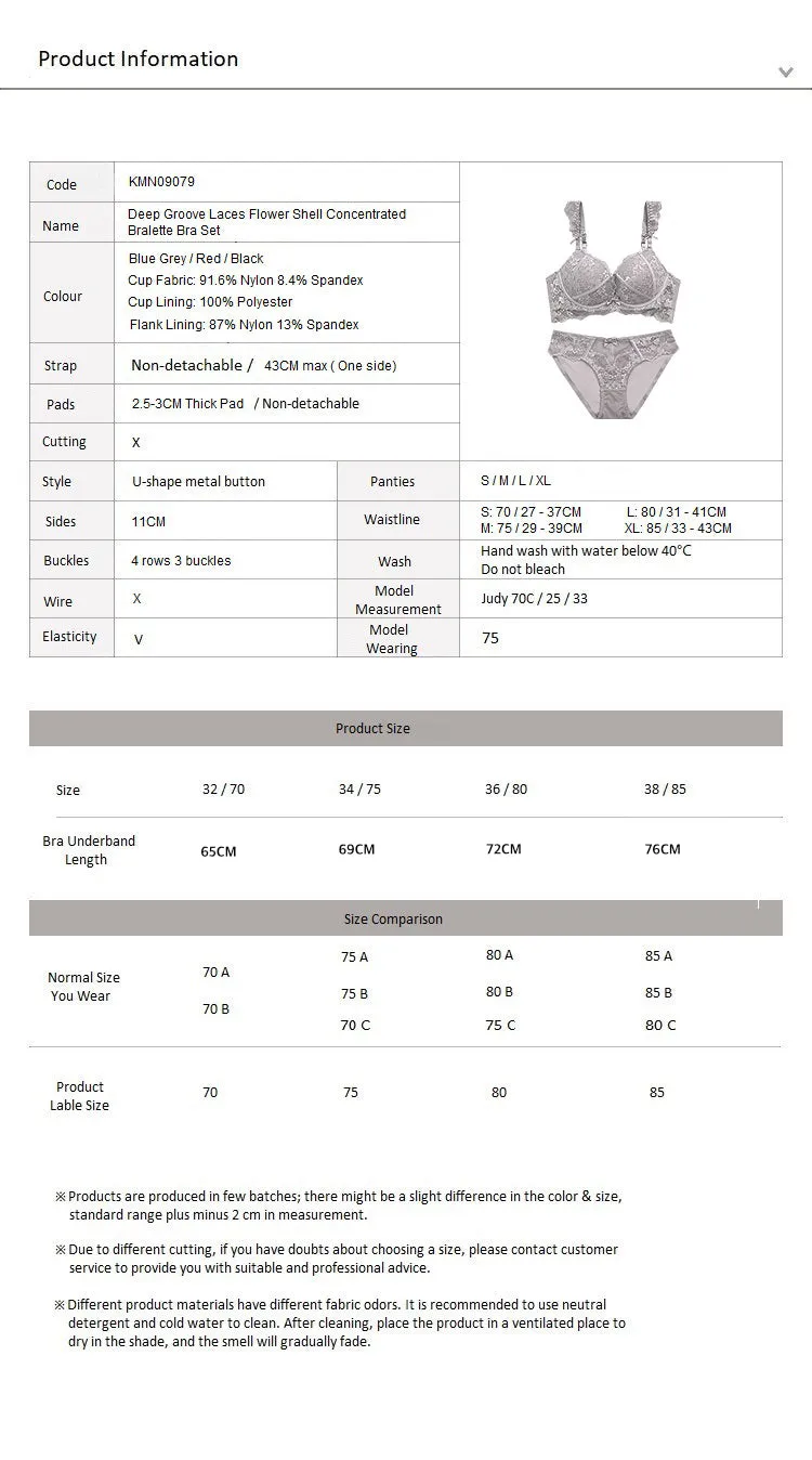 Deep Groove Laces Flower Shell Concentrated Bralette Bra Set Black
