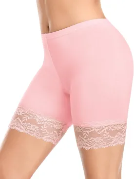 DERCA Womens Lace Slip Shorts for Under Dresses Anti Chafing Underwear Mid Thigh Boyshorts Panties Under Skirts