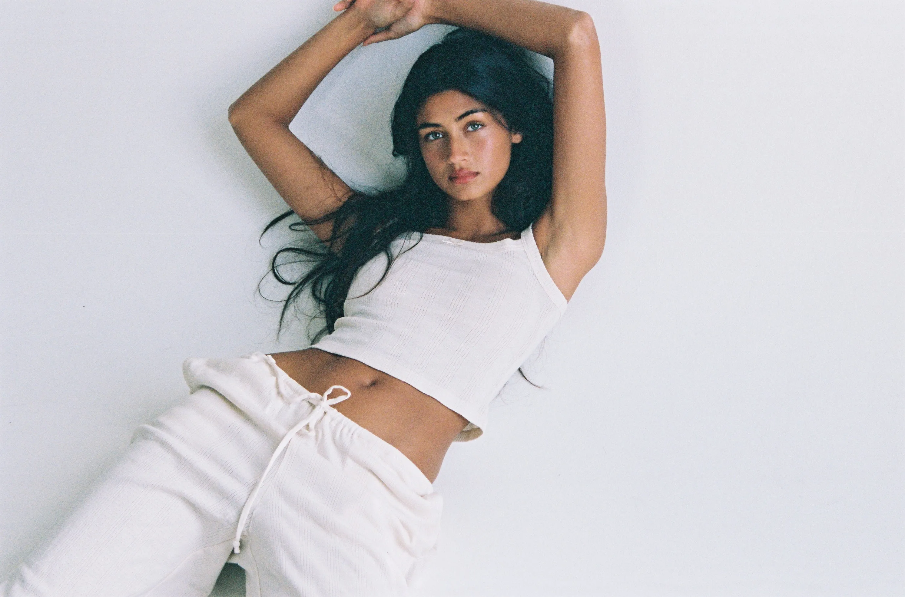 DRAWSTRING POINTELLE PANT IN GOSSAMER