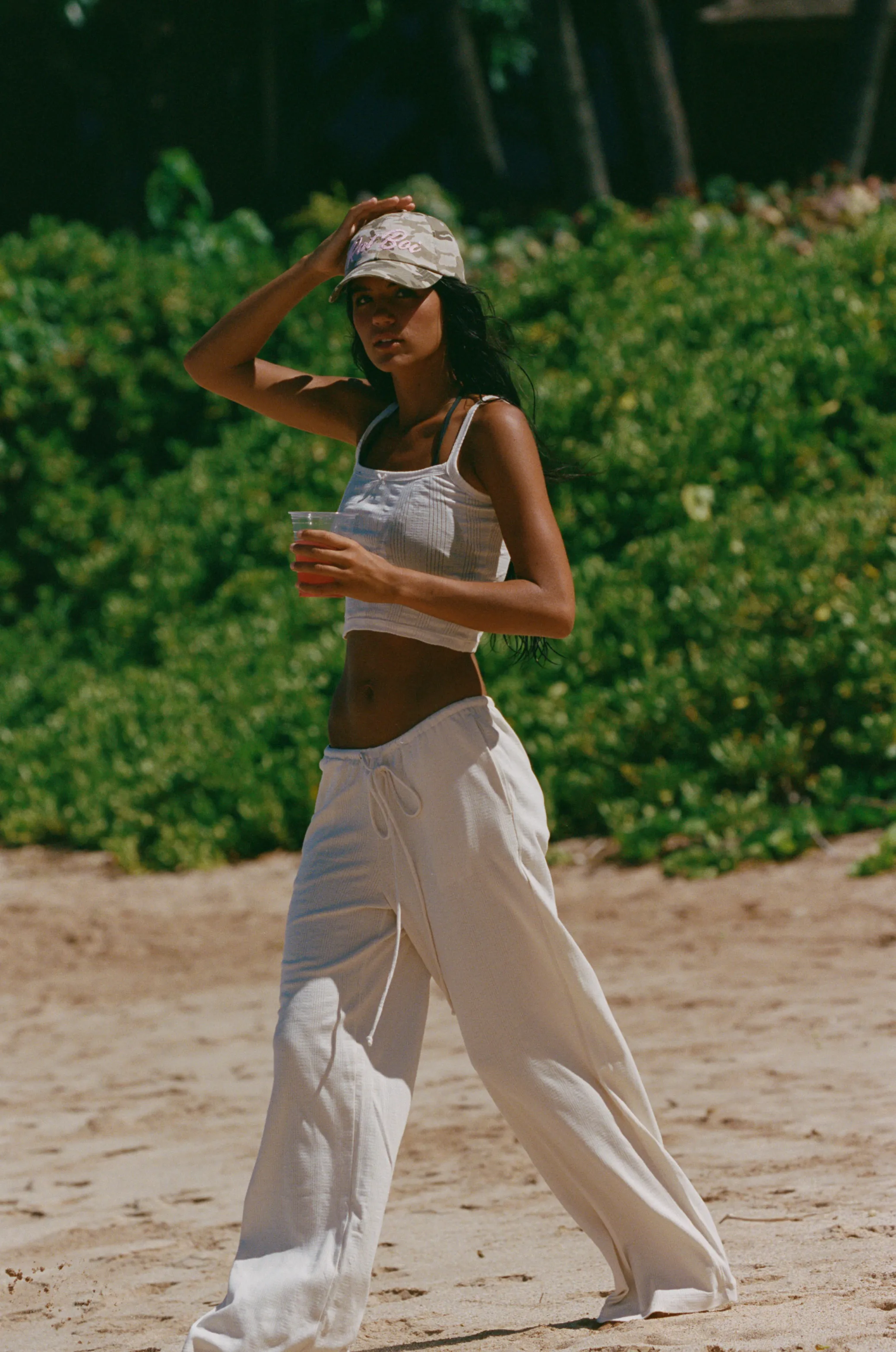 DRAWSTRING POINTELLE PANT IN GOSSAMER