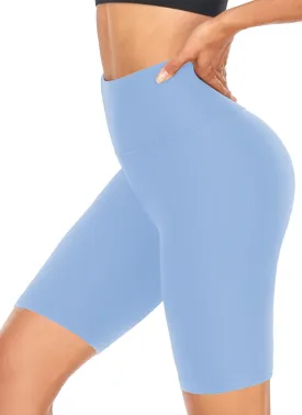 FULLSOFT 8" High Waisted Biker Shorts for Women-Tummy Control Athletic Workout Running Yoga Gym Dance Shorts