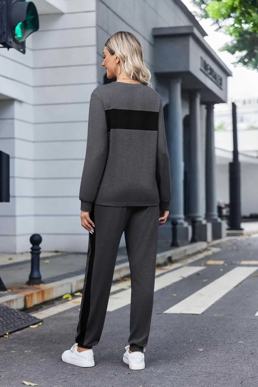 HOTOUCH Women's Two Piece Outfit Long Sleeve Crewneck Pullover Tops And Long Pants Tracksuit 2023 Fashion Sweatshirts
