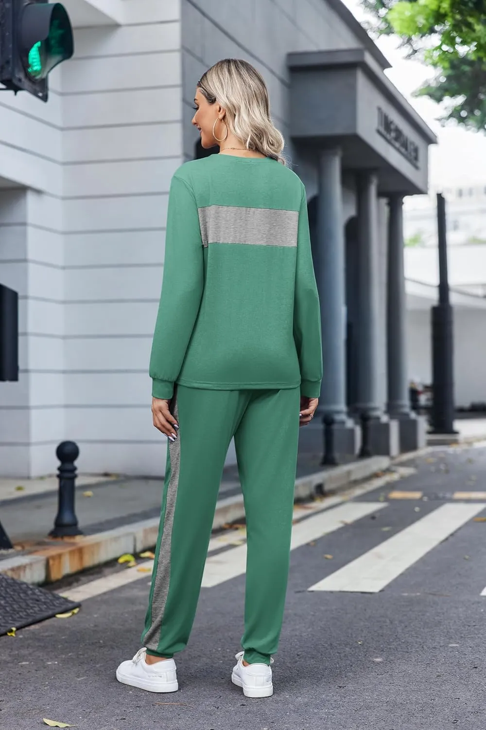 HOTOUCH Women's Two Piece Outfit Long Sleeve Crewneck Pullover Tops And Long Pants Tracksuit 2023 Fashion Sweatshirts