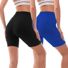 Ipletix 2 Pack Biker Shorts Women, 6" High Waisted Yoga Running Workout Spandex Shorts