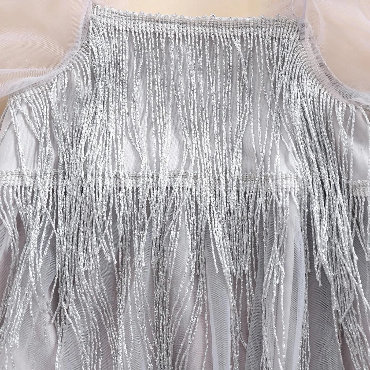 KMBANGI Toddler Baby Girl Sequin Fringe Romper Dress Puff Short Sleeve Sparkly Romper Birthday Princess Outfit Summer Clothes