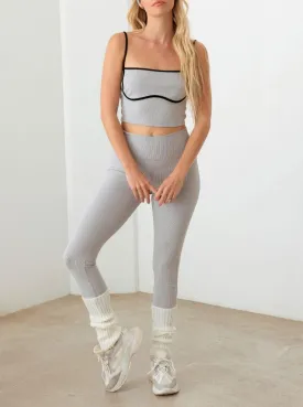 Le Lis Ribbed Crop Cami and High Waist Brushed Leggings Set
