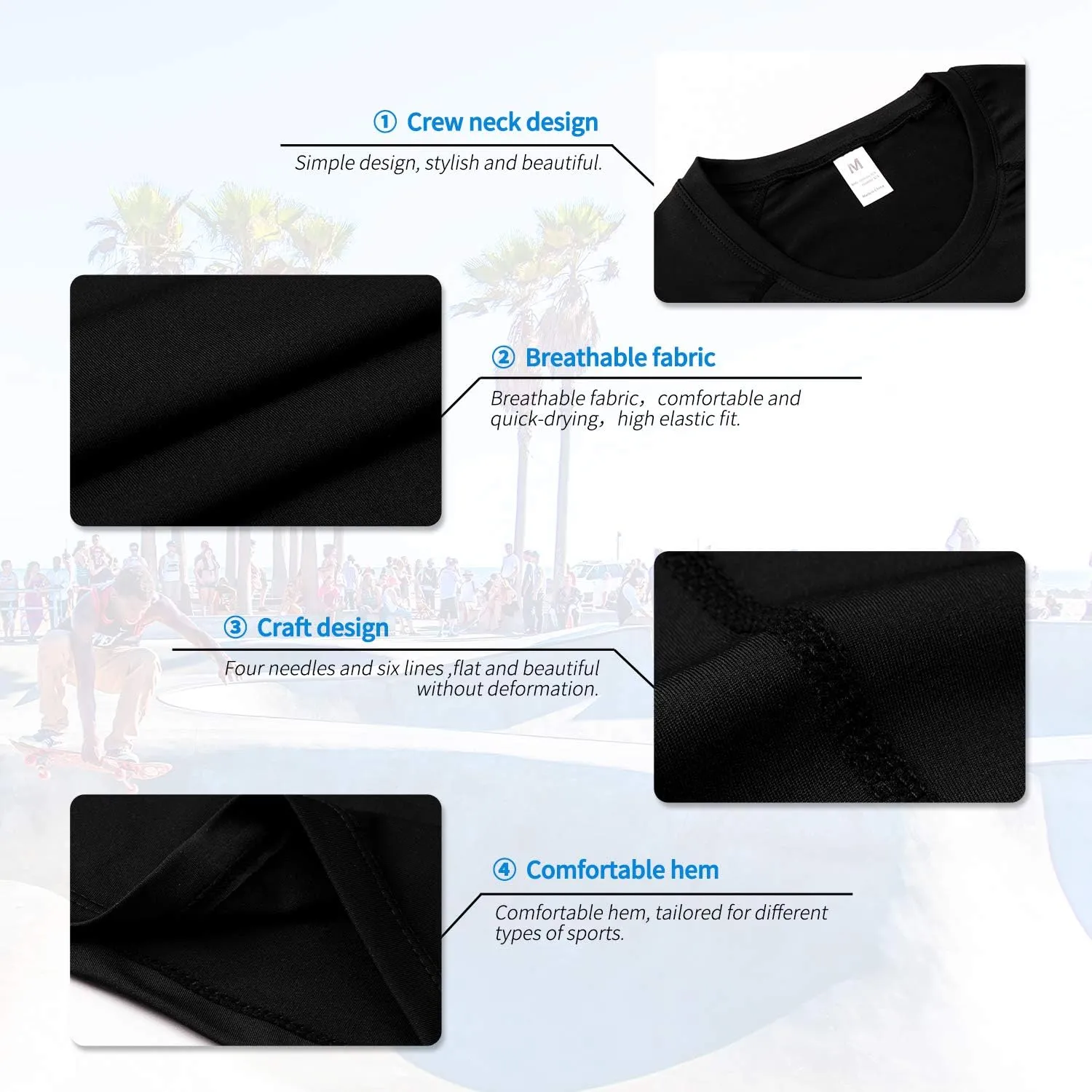 Men's Compression Shirts Short Sleeve Workout Shirt Cool Dry Undershirts Baselayer Sports T Shirts Gym Running Tops