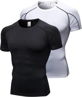 Men's Compression Shirts Short Sleeve Workout Shirt Cool Dry Undershirts Baselayer Sports T Shirts Gym Running Tops