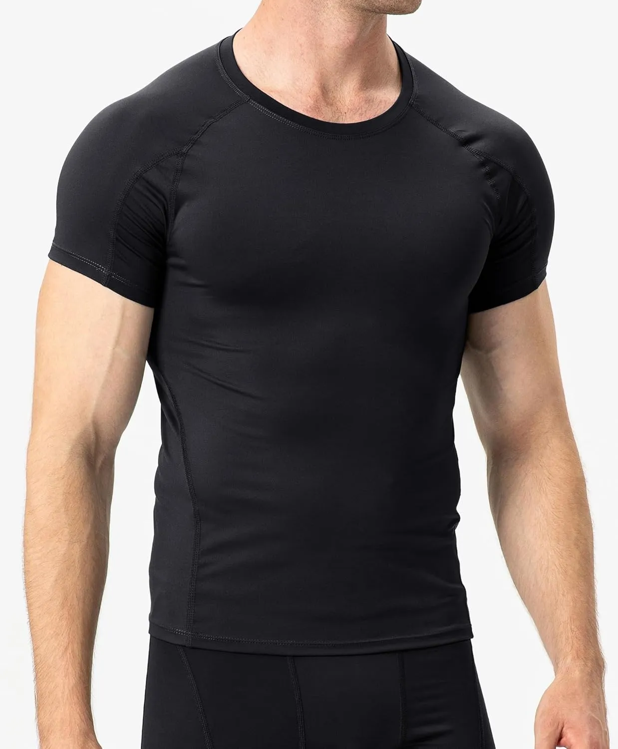 Men's Compression Shirts Short Sleeve Workout Shirt Cool Dry Undershirts Baselayer Sports T Shirts Gym Running Tops