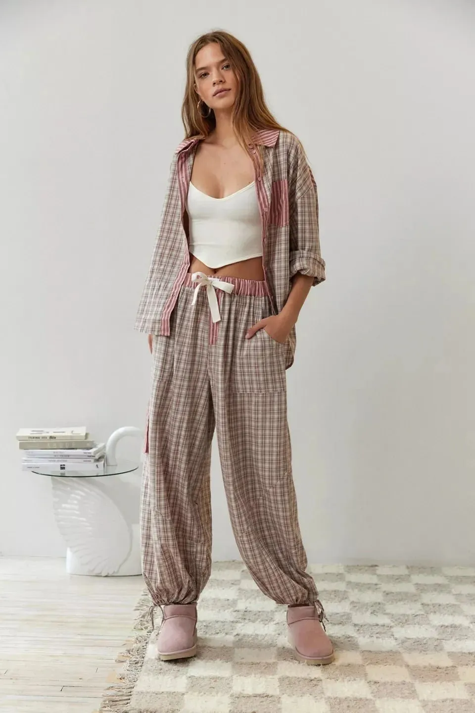 Mora | Plaid and Striped Pajama Set – Soft and Stylish Sleepwear