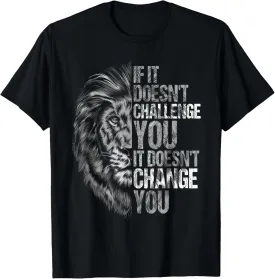 Motivational Training and Fitness Quotes Lion Mindset T-Shirt