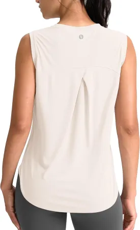 SANTINY Women's Sleeveless Workout Tops Breathable Lightweight Active Tennis Yoga Shirts Athletic Running Tank Tops for Women