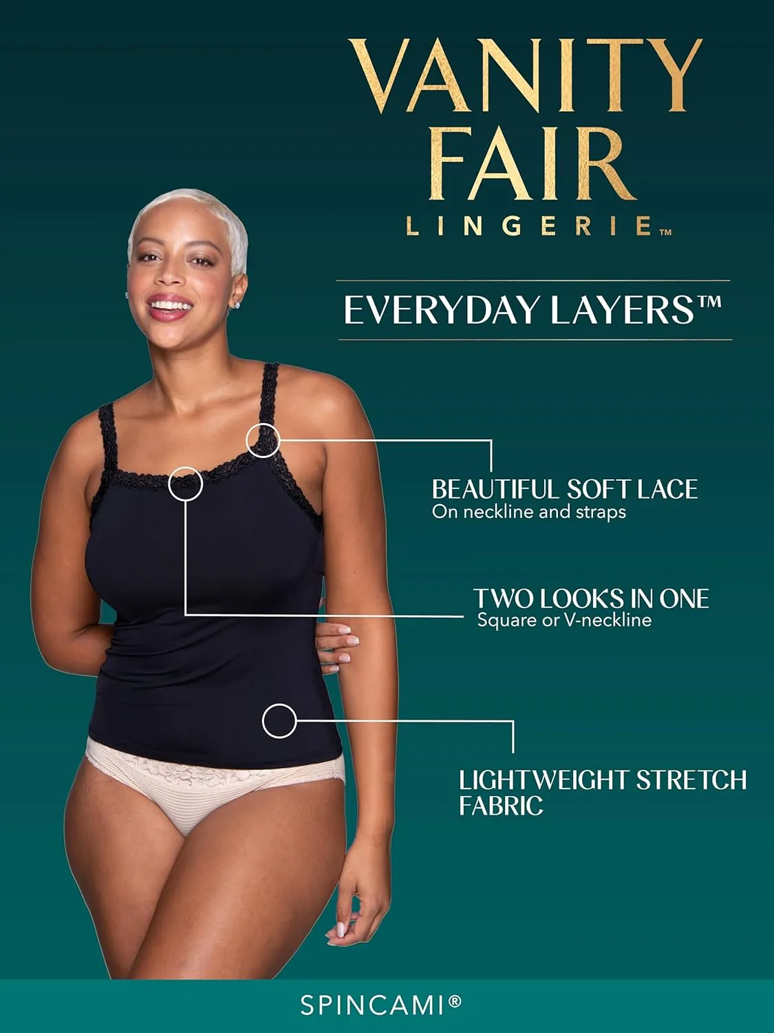 Vanity Fair Women's Camisole Tops, Everyday Layers, Tank Top for Women, Cami for Women