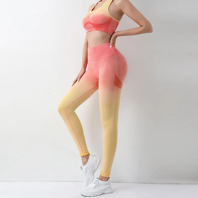 Wholesale Summer Thin High Waist Nylon Fitness Exercise Set