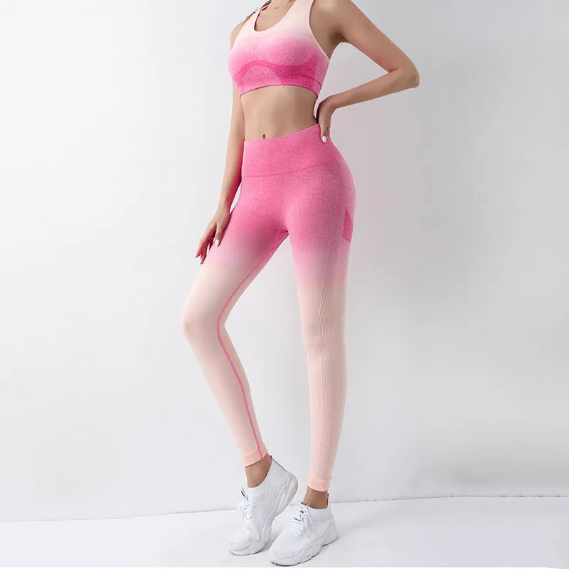 Wholesale Summer Thin High Waist Nylon Fitness Exercise Set