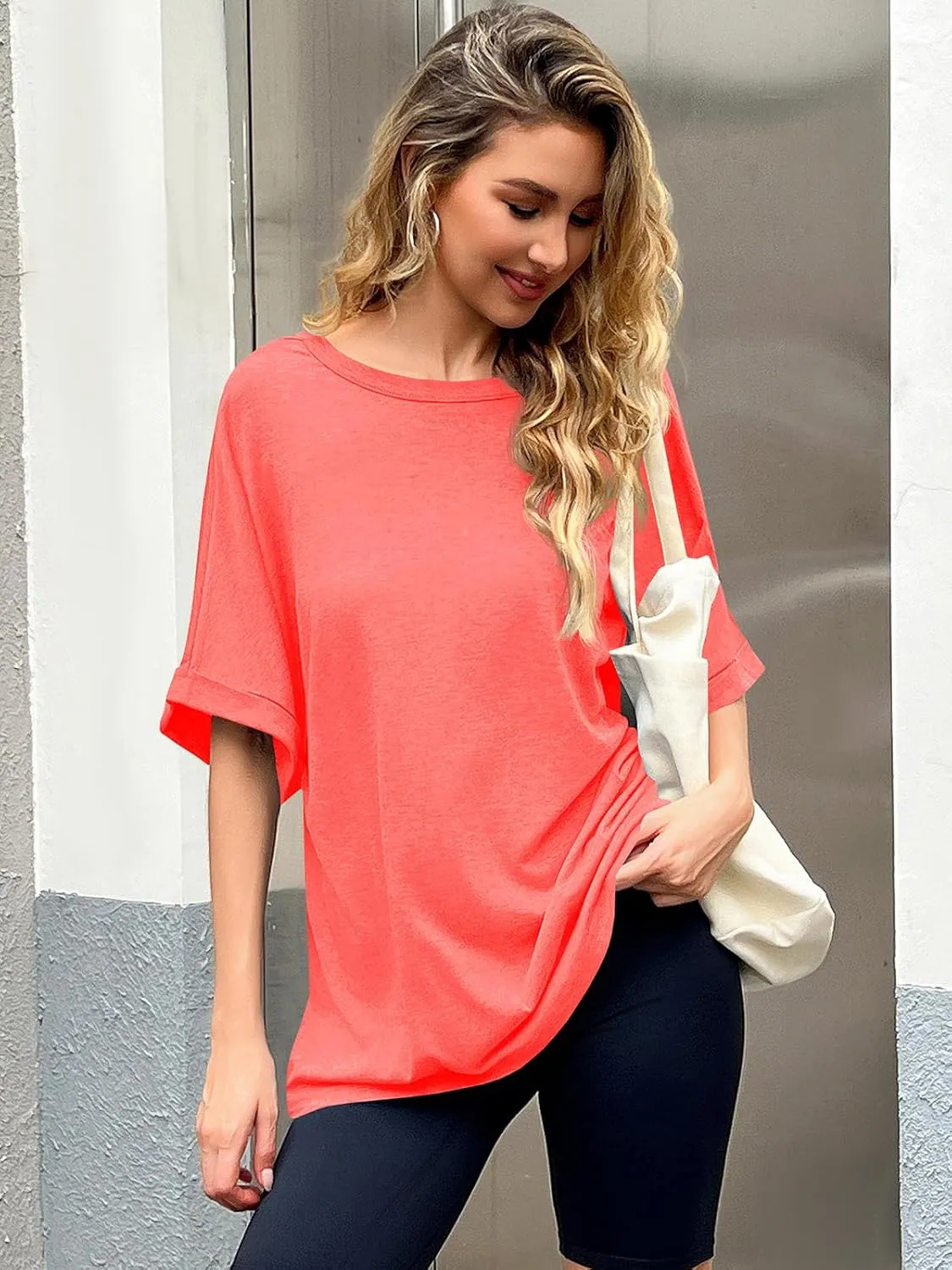 Women Oversized T-Shirt Summer Casual Short Sleeve Loose Tee Tops