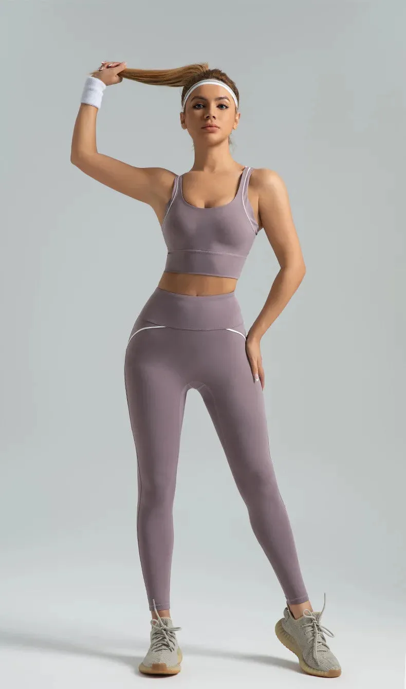 Women's 2pcs yoga set yoga Clothes High Waist Strap Cross High-elasticity Yoga Sports Bra Fitness Wear set Women's Tracksuit