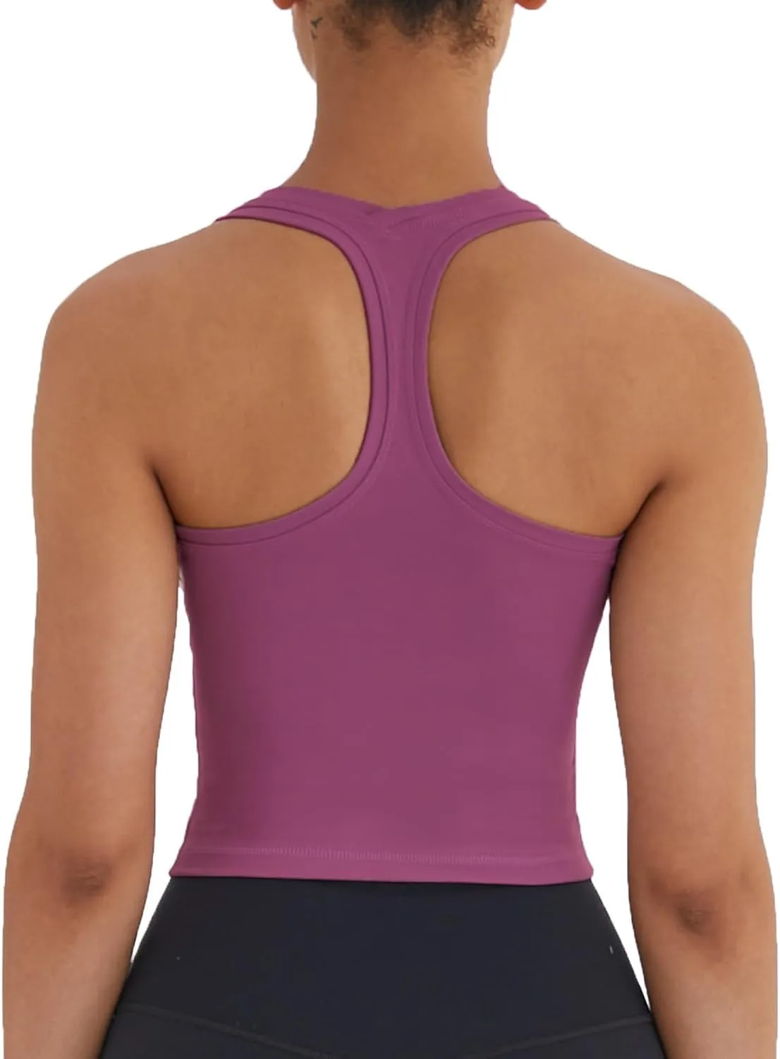 Women's Cropped Racerback Tank Tops Running Workout Tops Active Yoga Tops