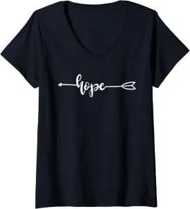 Womens Hope Positive Inspirational Message V-Neck T-Shirt