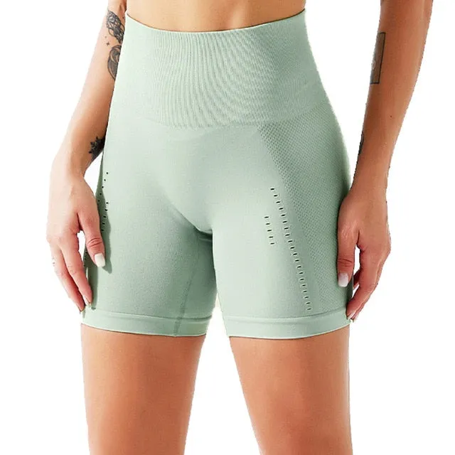 Women's Seamless 2 Piece Workout Gym Yoga Shorts High Waist Seamless Leggings with Sport Bra Set