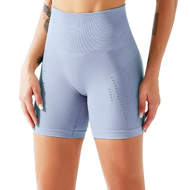 Women's Seamless 2 Piece Workout Gym Yoga Shorts High Waist Seamless Leggings with Sport Bra Set