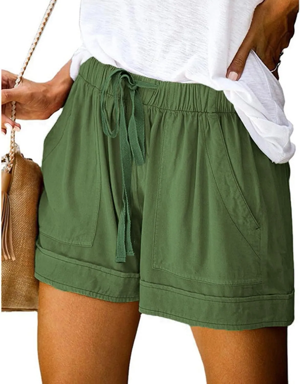 Women's Shorts Chino Bermuda Short Comfy Activewear Loose Pull-On Shorts Loungewear Cruise Outfits for Women 2025
