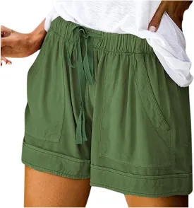 Women's Shorts Chino Bermuda Short Comfy Activewear Loose Pull-On Shorts Loungewear Cruise Outfits for Women 2025