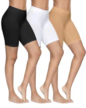 YADIFEN 3 Pack Slip Shorts for Under Dresses Seamless Anti Chafing Underwear Shaping Boyshort Smooth Panties for Women